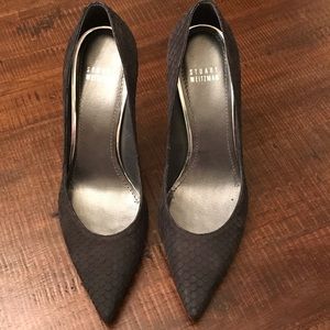 Stuart Weitzman Black Snakeskin Legend Pump